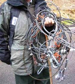 Illegally set snares